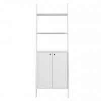 Manhattan Comfort 194AMC6 Cooper Ladder Display Cabinet with 2 Floating Shelves  in White